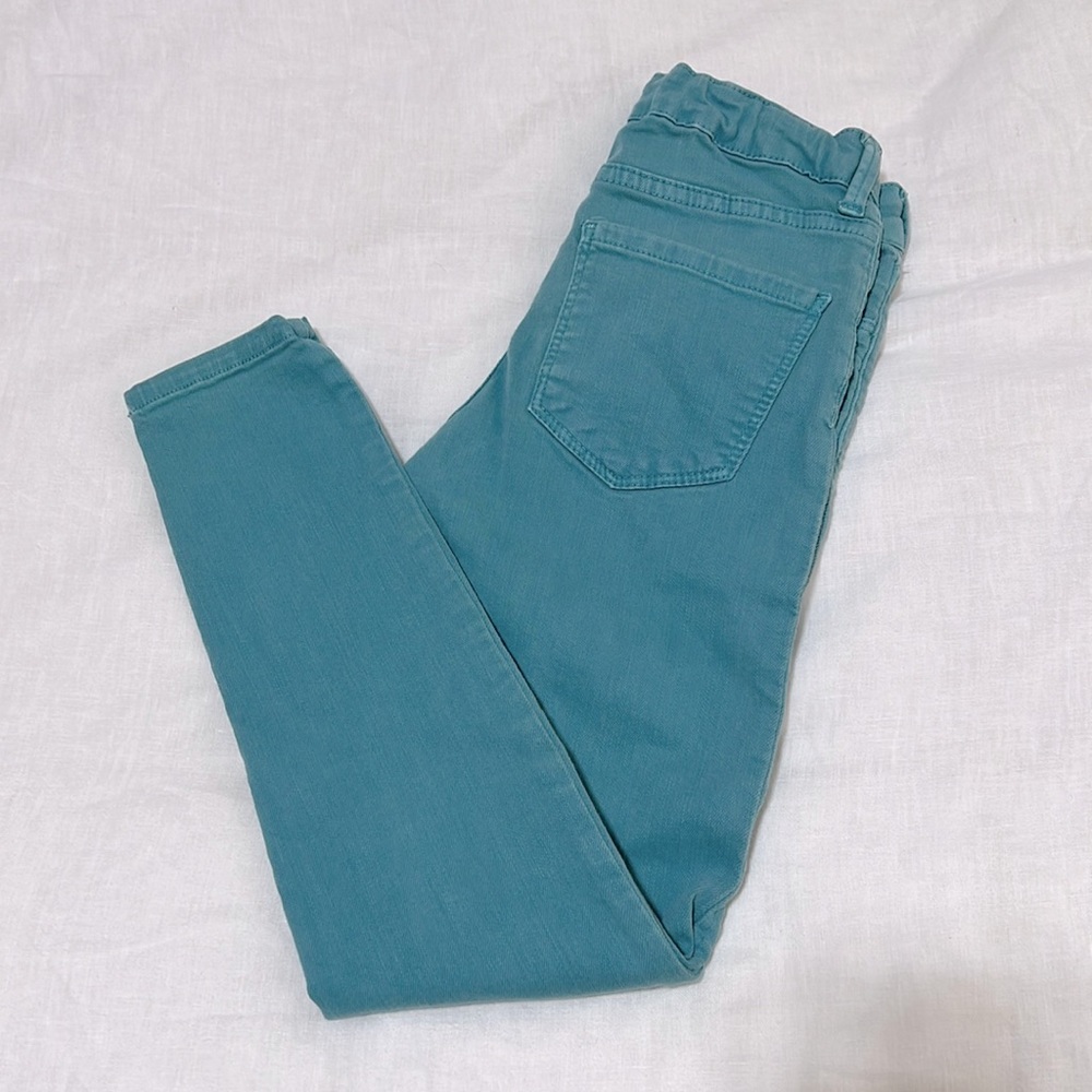 🌙Zara Girls Teal Zipper Jeans